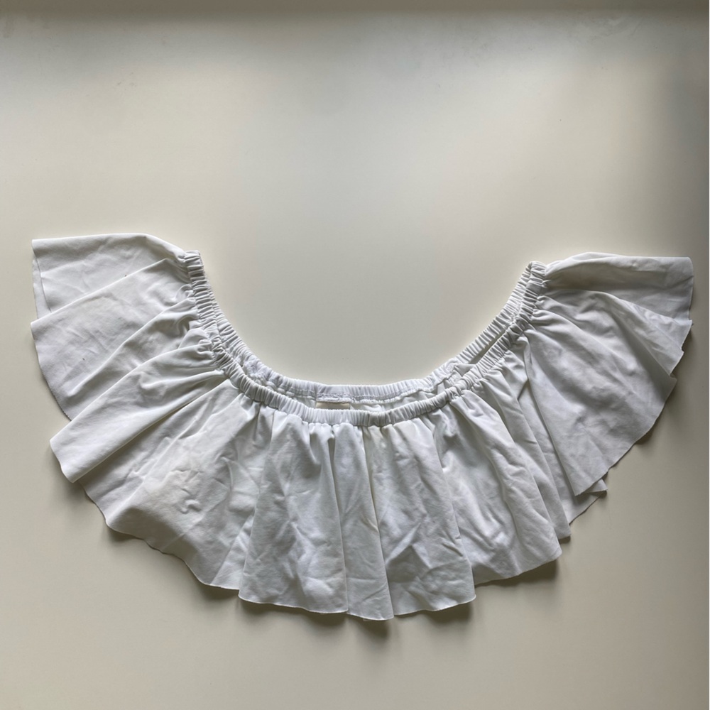 L*Space White Flowy Off-the-Shoulder Swimsuit Top